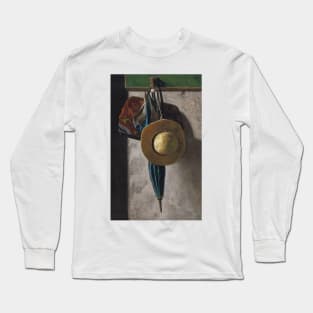 Straw Hat, Bag and Umbrella by John Frederick Peto Long Sleeve T-Shirt